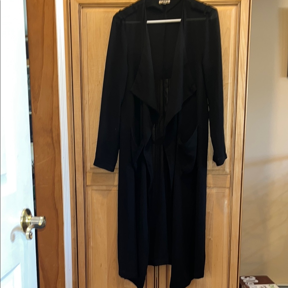 Cope Women’s Sexy Sheer Black Long Dress Coat